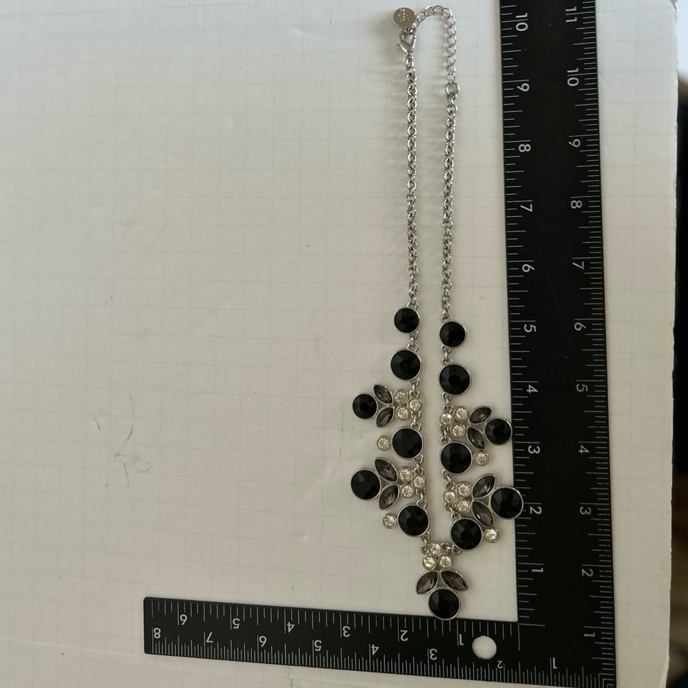 Liz Claiborne Black and Silver Statement Necklace (4) - Picture 6 of 6
